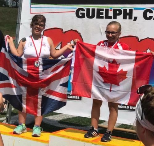 Abi in Guelph collecting her silver medal
